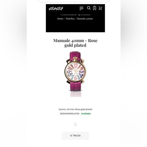 GaGa Milano 40mm Rose Gold Plated Multi-Colour Wristwatch - Picture 15 of 16